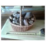 BASKET OF PET ROCKS