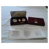 1992 U.S OLYMPIC 3COIN PROOF-2 SILVER:1 GOLD