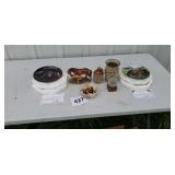 Horse plates glass base ball whiskey jug.