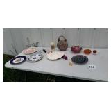 Carnival glass collector plates