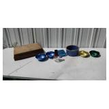 Colored aluminum ware nutmeg grinder blue stone