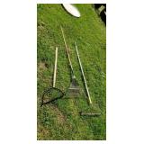 Garden rake weed wacker leaf rake.