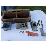 OLD WOOD TOTE TRAY & HARDWARE