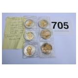 6 PRESIDENTIAL COINS