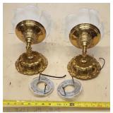 Brass Wall Mount Lights with Frosted Glass Petals