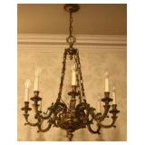 Heavy Gilded 8 Light Chandelier