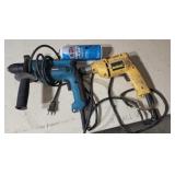 Makita & DeWalt elc drills both work.