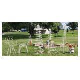 Outdoor Lighted Christmas Decor & Candy Canes