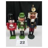 3 NUTCRACKERS 10"-13" TALL