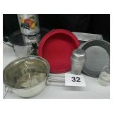 STOCK POT, SUGAR CANISTER, COLANDER, ETC