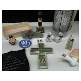 SALT ROCK NIGHT LIGHT, CHICKEN WIRE CANDLE