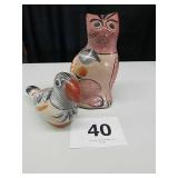 MEXICO POTTERY - CAT & BIRD