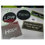 FAITH LOVE AND HOPE DECORATIVE MIRRORS, AND SIGNS