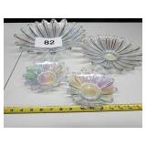 FEDERAL GLASS CLEAR IRIDESCENT CARNIVAL