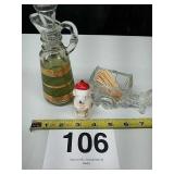 ANCHOR HOCKING DECANTER, S & P SHAKER, AND