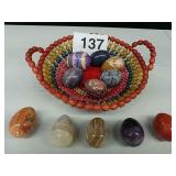 EGG SHAPED ROCK DECOR/PAPER WEIGHTS