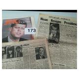 OLD JFK AND NIXON  NEWSPAPERS