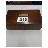 VERY NEAT & OLD JEWELRY BOX W KEY