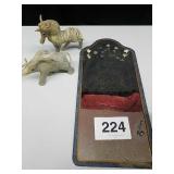 VTG MIRROR AND HANDMADE UNICORN AND ELEPHANT