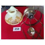 QUALITY FENTON CUSTARD HANGING VICTORIAN LAMP