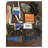 SHELF BRACKETS, HAND SANDER, ETC