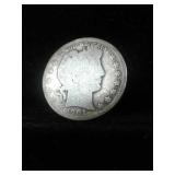 1901 BARBER SILVER HALF DOLLAR