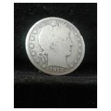 1912 BARBER SILVER HALF DOLLAR