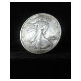 1942-D WALKING LIBERTY SILVER HALF DOLLAR