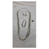 Liquid silver necklace with 30" following strand