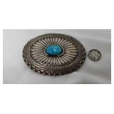 Sterling and turquoise belt buckle