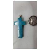 Sterling in turquoise cross