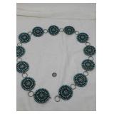 Navajo Sterling Silver Turquoise Cluster Concho