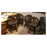 4 wood  bar stools