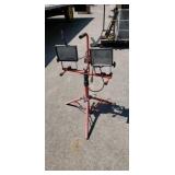 Shop lights on stand