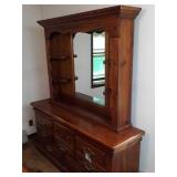 2PC. SOLID OAK DRESSER WITH MIRROR BURLINGTON