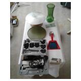 CAKE DECORATING STAND:HAIR SHEERS:VASE