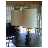 BRASS TABLE LAMPS 37"T