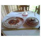 TURKEY PLATTER:APPLE PIE DISH:CANDY DISH