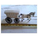 CAST IRON HORSE DRAWN FRESH MILK WAGON