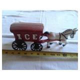 CAST IRON HORSE DRAWN ICE WAGON