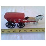 CAST IRON HORSE DRAWN ICE WAGON