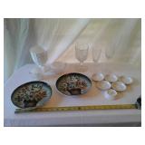 MILK GLASS:COLLECTOR PLATES-some chips