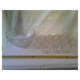 COLONIAL THUMB PRINT PUNCH BOWL SET