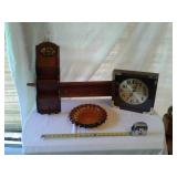 HARVEST GOLD ASHTRAY:PIONEER CLOCK:SHELVING