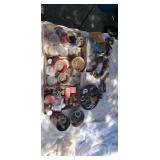 Pulleys hardware washers welding rods.