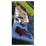 Wood plane line mans hand test set.