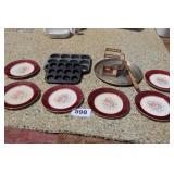 PIZZA TRAY, MILK HOLDER, PLATES