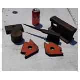 Welding magnets small homemade anvil chunk O lead