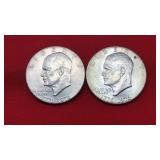 2 Bicentennial Eisenhower Dollars