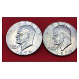 2-1974 Eisenhower Dollars
